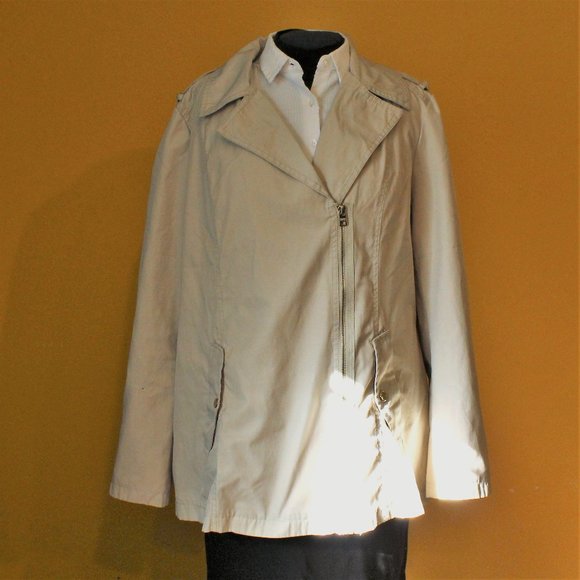 Andrew Marc-Marc New York Light Tan Rain Jacket Sz XL - Picture 1 of 9